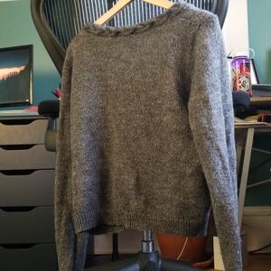 Madewell et Sezanne grey braided neck sweater